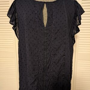 LOFT Navy Textured Blouse